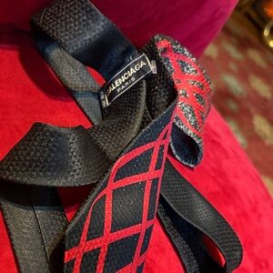 Balenciaga Black and Red Patterned Tie(new)